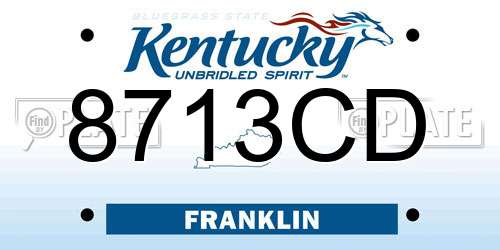 8713CD Kentucky License Plate