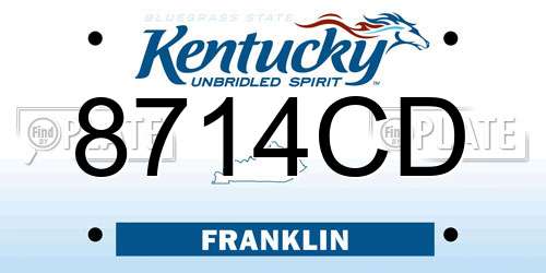 8714CD Kentucky License Plate