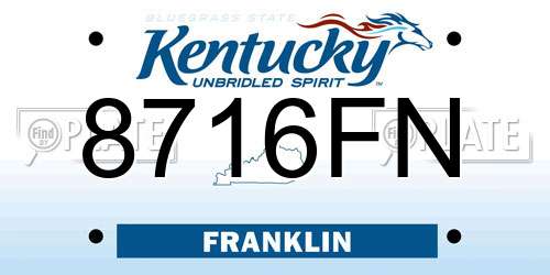 8716FN Kentucky License Plate