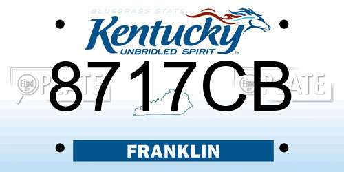 8717CB Kentucky License Plate