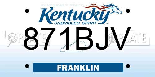 871BJV Kentucky License Plate