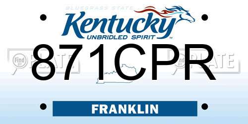 871CPR Kentucky License Plate