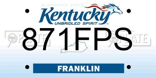 871FPS Kentucky License Plate