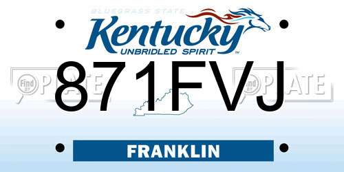 871FVJ Kentucky License Plate