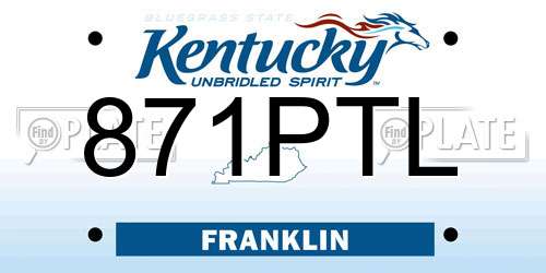 871PTL Kentucky License Plate
