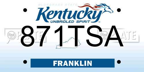 871TSA Kentucky License Plate