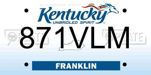 871VLM Kentucky License Plate