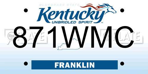 871WMC Kentucky License Plate