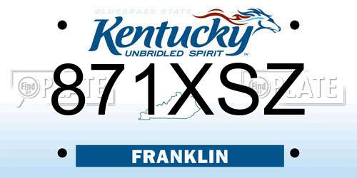 871XSZ Kentucky License Plate