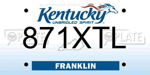 871XTL Kentucky License Plate