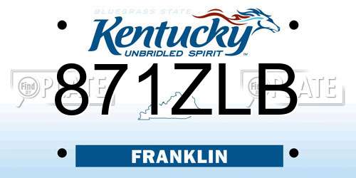 871ZLB Kentucky License Plate