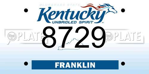 8729 Kentucky License Plate