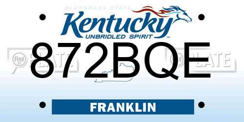 872BQE Kentucky License Plate