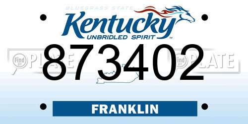 873402 Kentucky License Plate