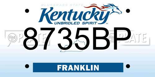 8735BP Kentucky License Plate