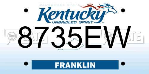 8735EW Kentucky License Plate