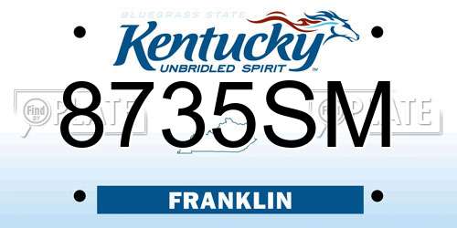 8735SM Kentucky License Plate