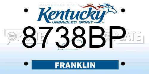 8738BP Kentucky License Plate