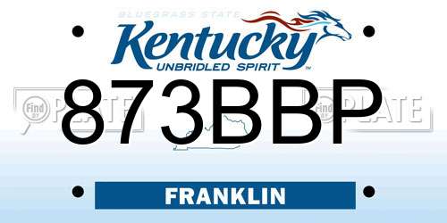 873BBP Kentucky License Plate
