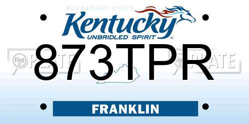 873TPR Kentucky License Plate