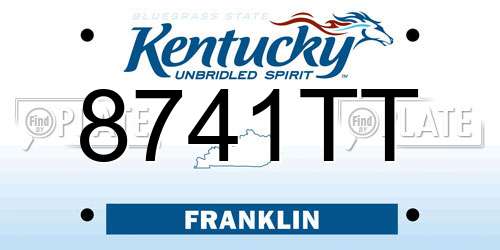 8741TT Kentucky License Plate
