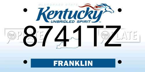 8741TZ Kentucky License Plate