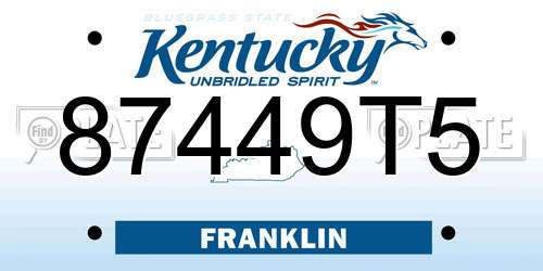 87449T5 Kentucky License Plate