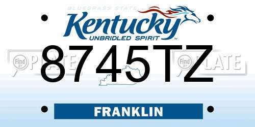 8745TZ Kentucky License Plate