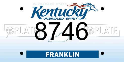 8746 Kentucky License Plate