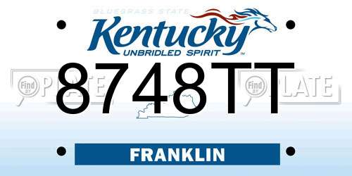 8748TT Kentucky License Plate