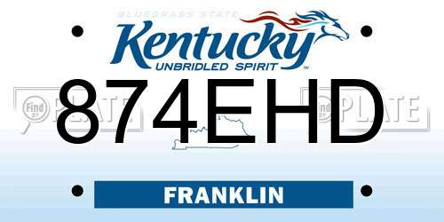 874EHD Kentucky License Plate