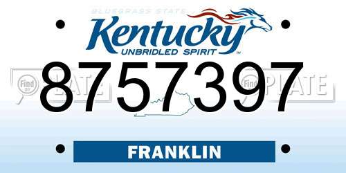 8757397 Kentucky License Plate