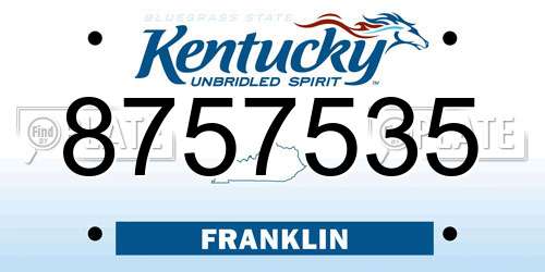 8757535 Kentucky License Plate