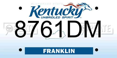 8761DM Kentucky License Plate
