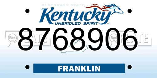 8768906 Kentucky License Plate