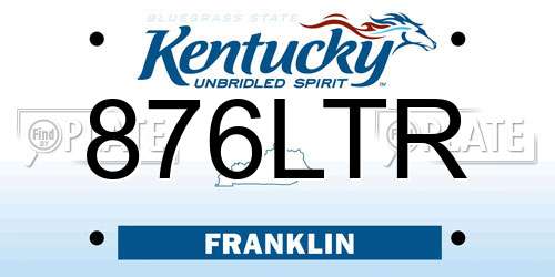 876LTR Kentucky License Plate