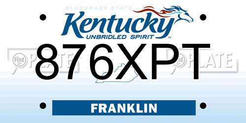 876XPT Kentucky License Plate
