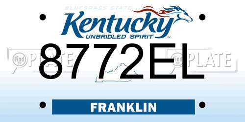 8772EL Kentucky License Plate