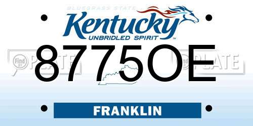 8775OE Kentucky License Plate