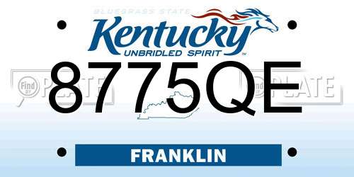 8775QE Kentucky License Plate