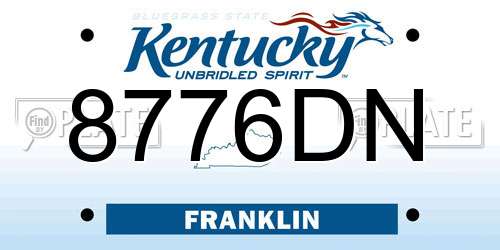 8776DN Kentucky License Plate