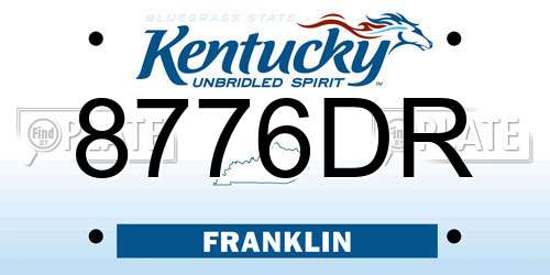 8776DR Kentucky License Plate