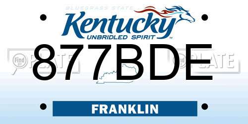 877BDE Kentucky License Plate