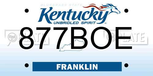 877BOE Kentucky License Plate