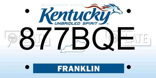 877BQE Kentucky License Plate