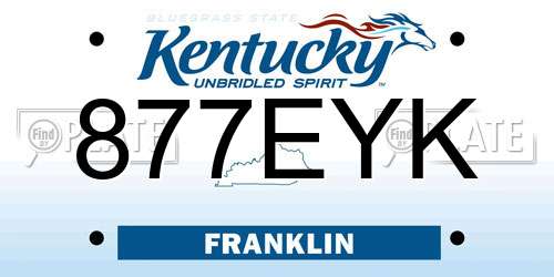 877EYK Kentucky License Plate