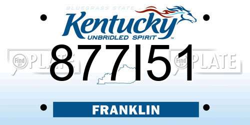 877I51 Kentucky License Plate