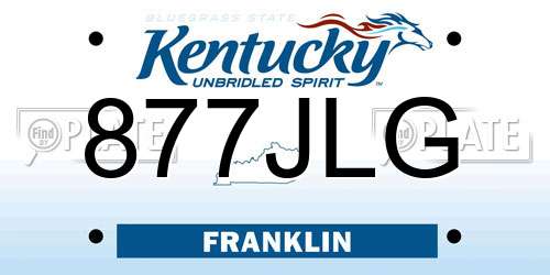 877JLG Kentucky License Plate