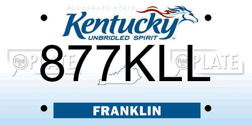 877KLL Kentucky License Plate