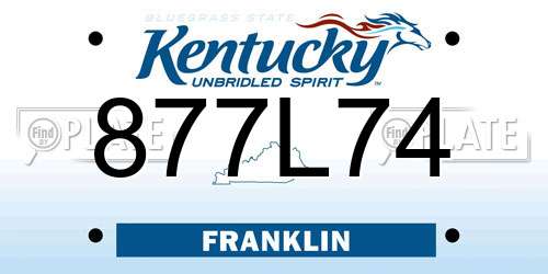 877L74 Kentucky License Plate